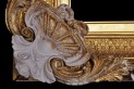 Water gilded frame. XIX century. Ireland. Close-up of the corner decoration of the frame after filling the losses of the gesso and reconstruction of the moulded decoration.