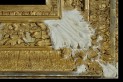 Water and oil gilded frame. XIX century. Ireland. Close-up of the corner decoration of the frame after filling the losses of the gesso and reconstruction of the moulded decoration.