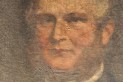  Joseph Poulter Mackesy by Catterson Smith. XIX century. Ireland. Close-up of the face photographed in a raking light. This technique emphasizes the relief of the painting and shows areas of lifting cracks in the paint. State before conservation.